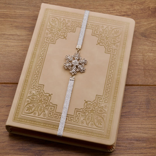 Cubic Zirconia Snowflake Bookband Elastic Bookmark