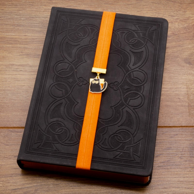 Cute Black Cat Bookband Elastic Bookmark