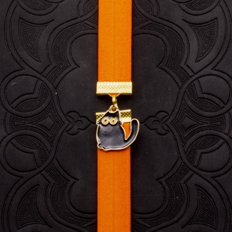 Cute Black Cat Bookband Elastic Bookmark