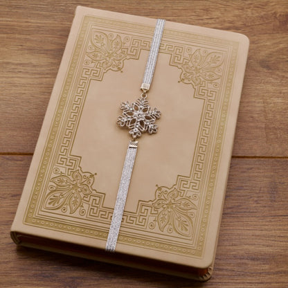 Cubic Zirconia Snowflake Bookband Elastic Bookmark