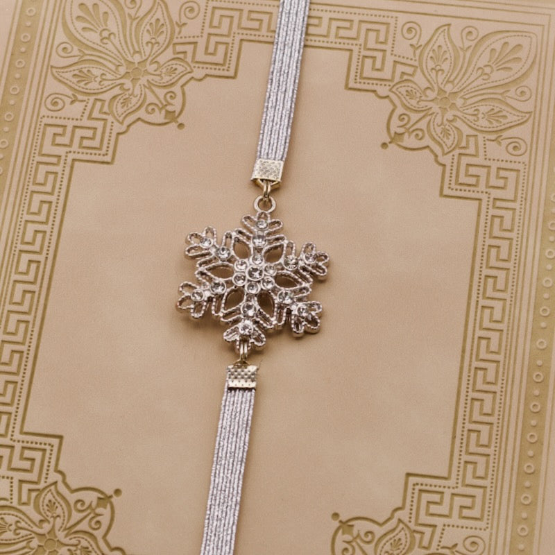Cubic Zirconia Snowflake Bookband Elastic Bookmark