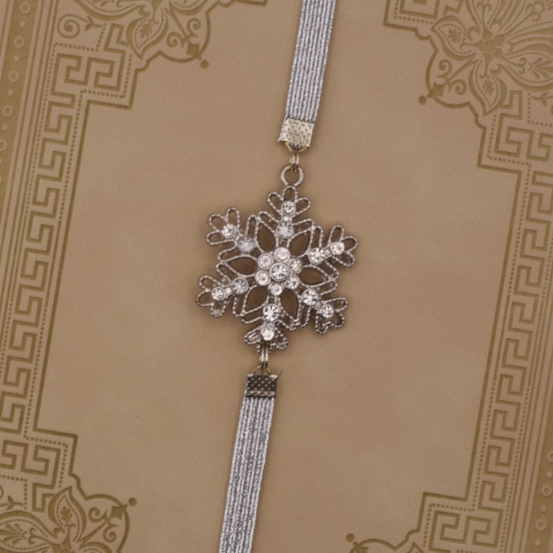 Cubic Zirconia Snowflake Bookband Elastic Bookmark