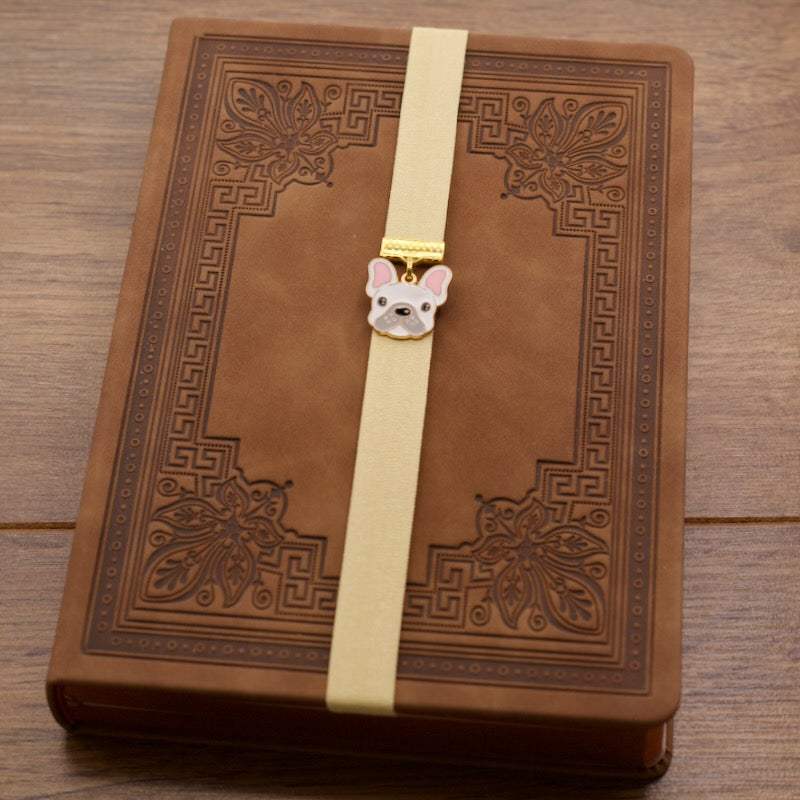 Cute French Bulldog Bookband Elastic Bookmark